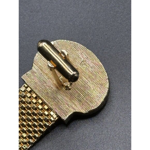 SWANK VINTAGE GREEN JADE CUFFLINKS MESH WRAPAROUND GOLD TONE - Picture 5 of 7